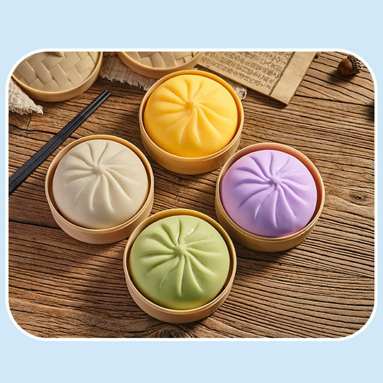 Viral Mystery Dumpling Squishy – Surprise Color Stress Toy in Steamer Box