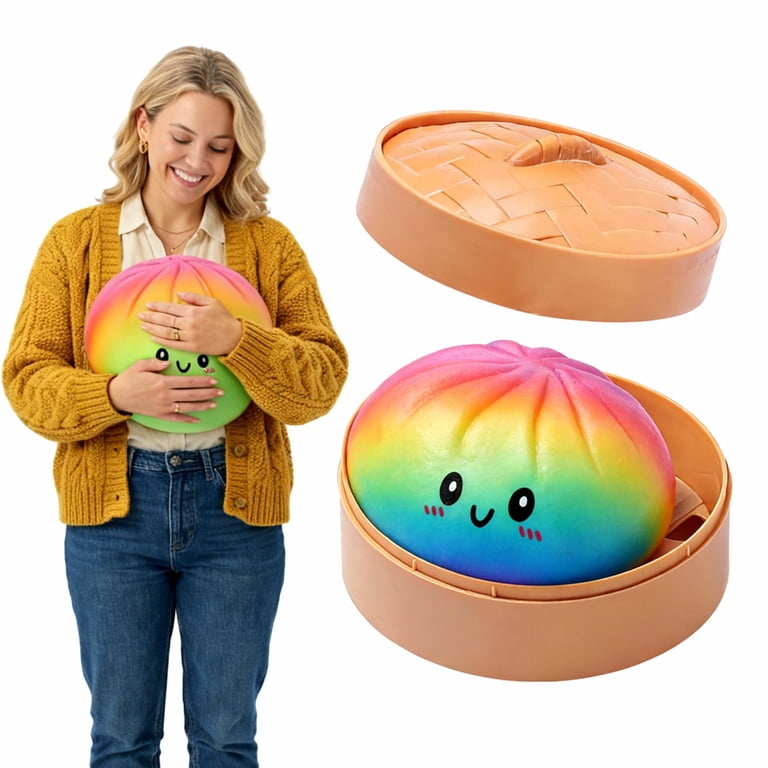Viral Mystery Dumpling Squishy – Surprise Color Stress Toy in Steamer Box